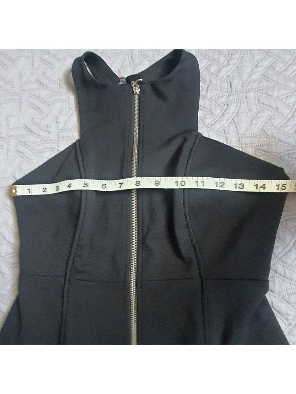 FP Black Zip Halter Dress Ladies XS Open Back Mini - Picture 9 of 10